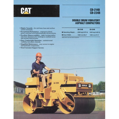 CAT Caterpillar CB-214B/224B Roller Operation Operator Maintenance Manual book