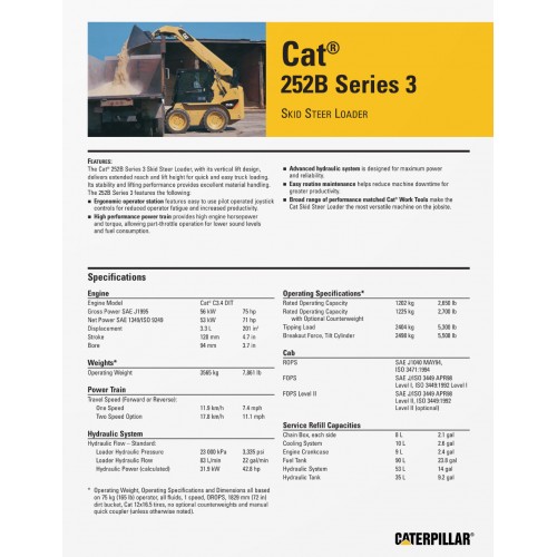 Caterpillar 252B III Skid Steer Loaders