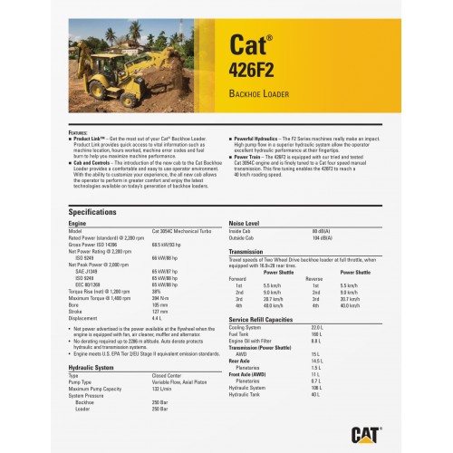 Caterpillar 426F2 Backhoe Loaders