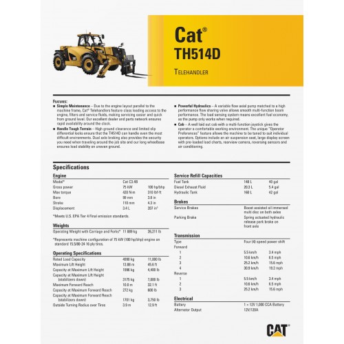 Caterpillar TH514D Telehandlers